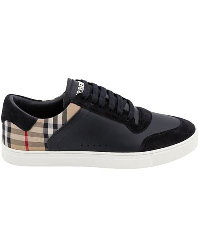 Burberry Leather And Suede Sneakers - Black
