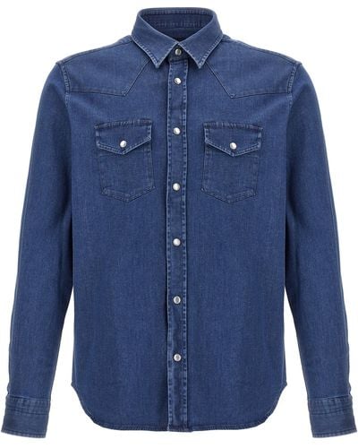 Tom Ford Western Shirt, Blouse - Blue
