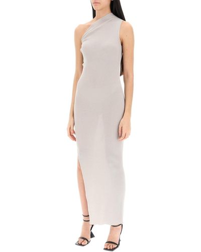 Rick Owens Knitted One Shoulder Dress - White