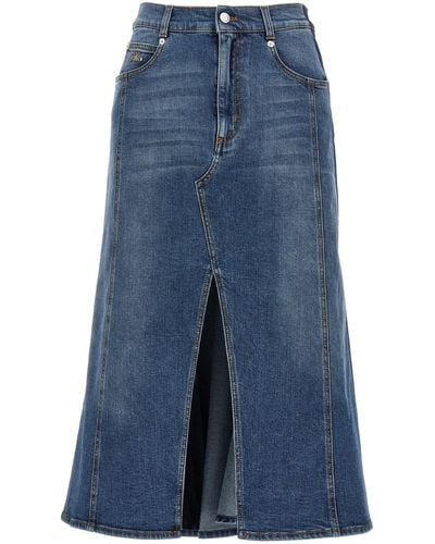 Alexander McQueen Denim Skirt Gonne Blu
