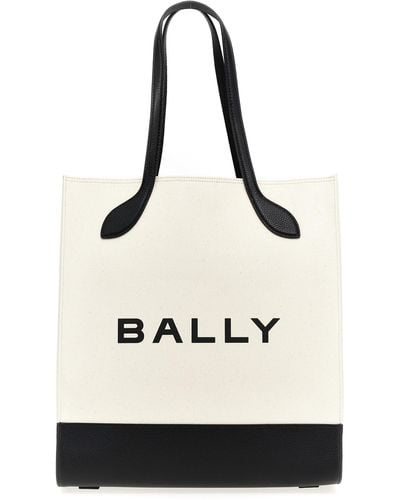 Bally Bar Keep On Tote Bag White/black - Natural