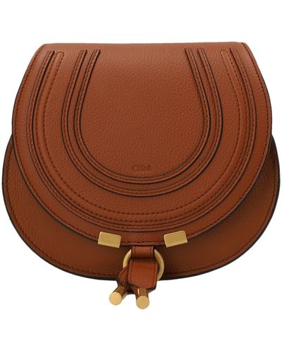 Chloé Marcie Medium Leather Saddle Bag - Brown