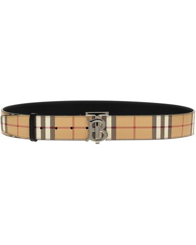 Burberry Tb Check Cinture Beige - Bianco