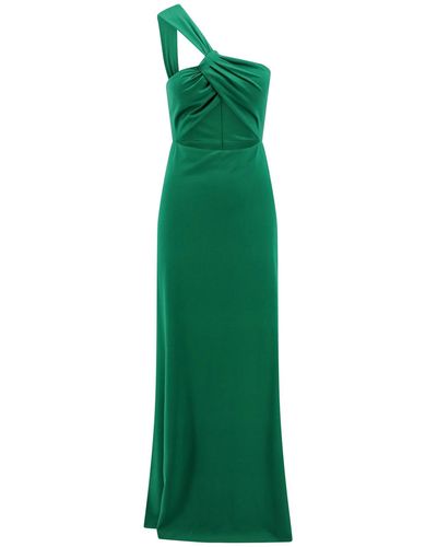 ACTUALEE One-Shoulder Long Dress - Green
