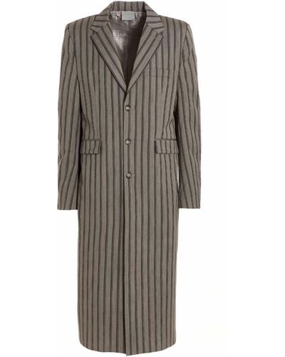 VTMNTS Striped Long Coat - Gray