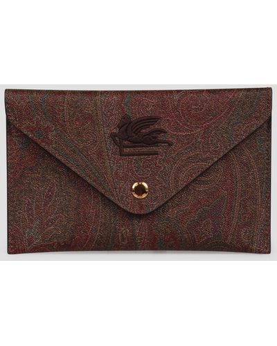 Etro Small essential envelope pouch - Marrone