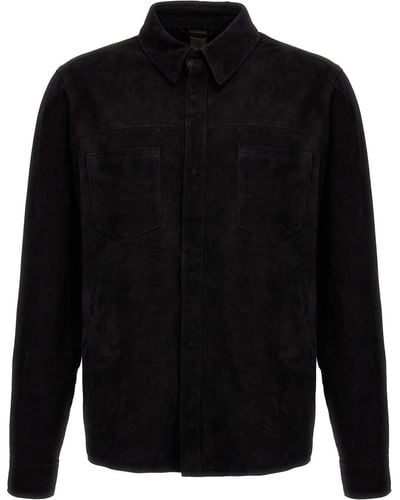 Giorgio Brato Suede Shirt Shirt, Blouse - Black