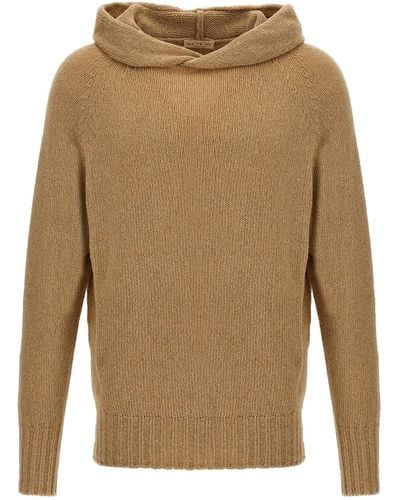 Ma'ry'ya Hooded Jersey Sweater, Cardigans - Natural
