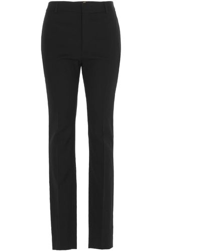 Saint Laurent Wool Trousers Trousers - Black