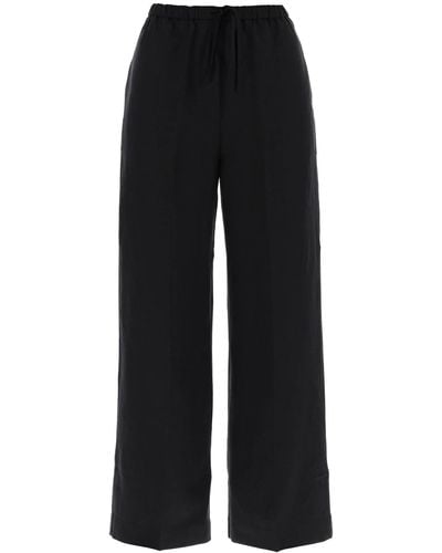 Totême Toteme Lightweight Linen And Viscose Trousers - Black