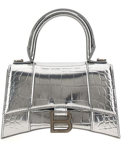 Balenciaga Hourglass Xs Hand Bags - Gray