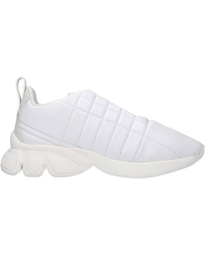 Burberry SNEAKERS IN PELLE TRAPUNTATA - Bianco