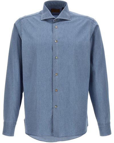 Borriello Chambray Shirt Shirt, Blouse - Blue