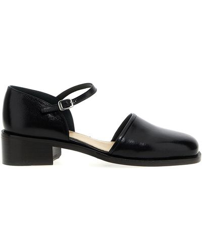 Lemaire Mary Jane Leather Court Shoes - White