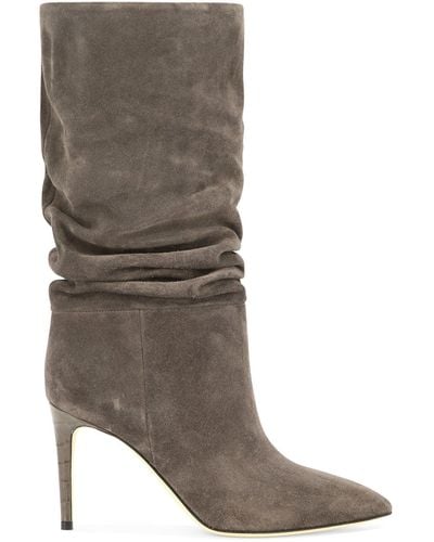 Paris Texas Slouchy 85 Suede Boots - Grey