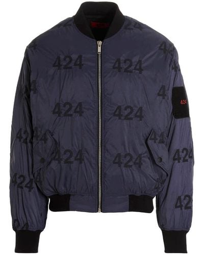 424 Logo Reversible Bomber Jacket - Blue