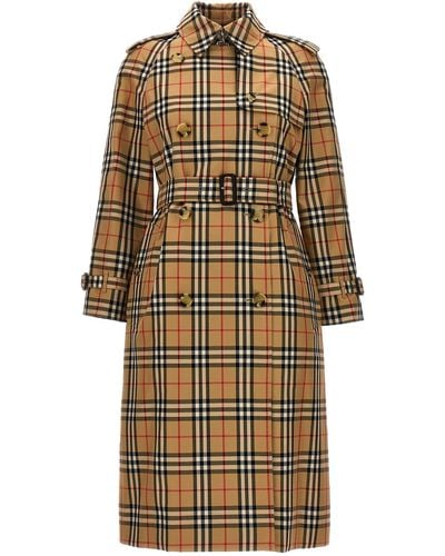 Burberry Harehope Coats, Trench Coats - Natural
