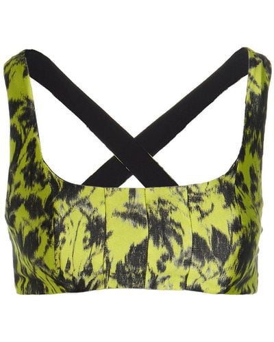 Philosophy Print Cropped Top - Green