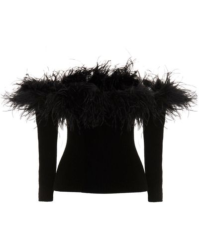 Alexandre Vauthier Feather Sweater - Black