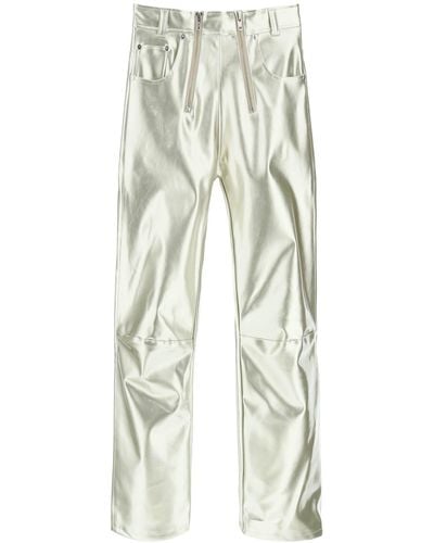 GmbH Pantaloni In Vinile Con Doppia Zip - Bianco