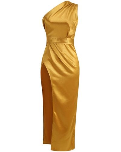Wanan Touch Globe Dress With Slit - Metallic