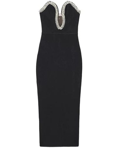 Wanan Touch Sandy Dress With Slit - Black