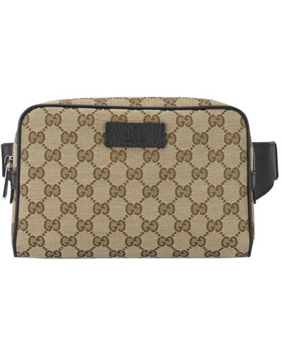 Gucci GG Canvas & Leather Belt Bag - Gray