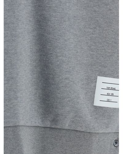 Thom Browne Crew Neck Sweatshirt In Classic Loopback - Gray