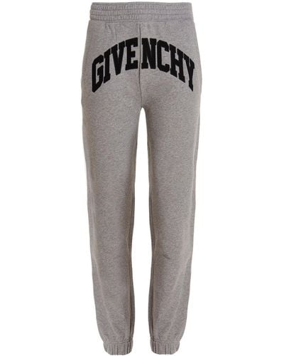 Givenchy Logo Embroidery Joggers Pantaloni Grigio