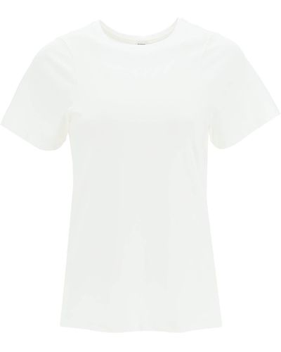 Totême T-Shirt Con Cuciture Curve - Bianco
