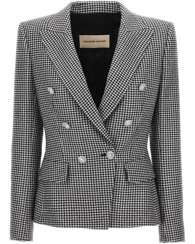 Alexandre Vauthier Double-Breasted Houndstooth Blazer Giacche Multicolor - Nero