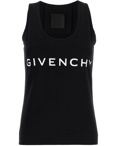 Givenchy Logo Print Tank Top Top Bianco/Nero