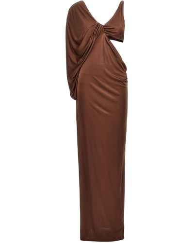 Atlein Draped Dress Dresses Brown