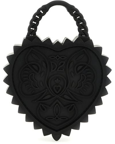 DSquared² Open Your Heart Hand Bags - Black