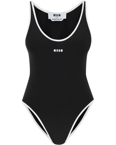 MSGM Logo One-piece Swimsuit - Black