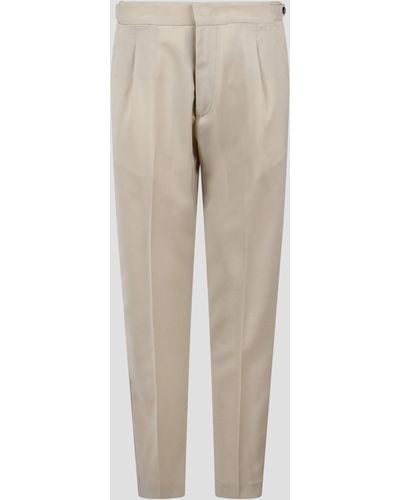 Low Brand Rivale Tropical Wool Trousers - Natural