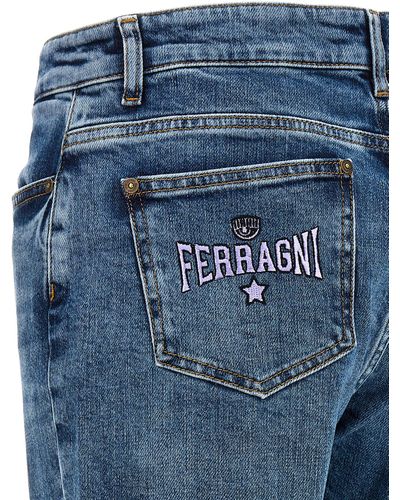 Chiara Ferragni Logo Jeans Blu