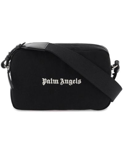 Palm Angels Embroidered Logo Camera Bag With - Black