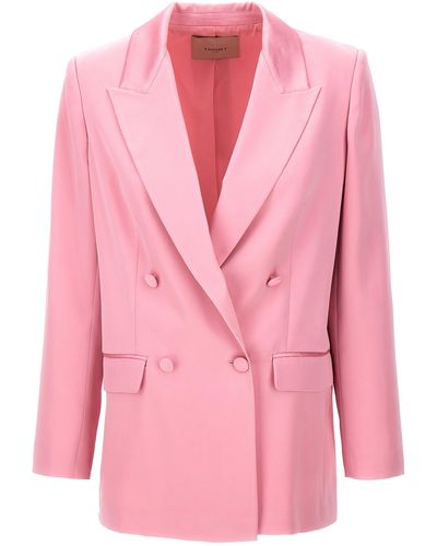 Twin Set Double-breasted Blazer Blazer And Suits - Pink