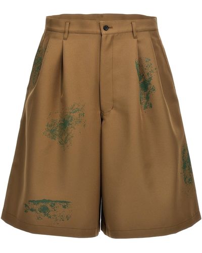 Comme des Garçons Patent Leather Print Bermuda Shorts Bermuda, Short Marrone - Verde