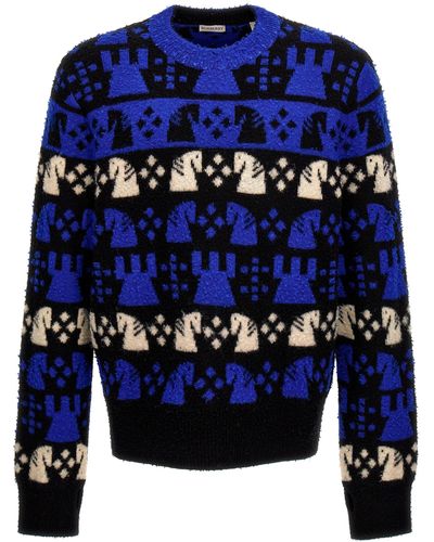Burberry Chess Sweater Maglioni Multicolor - Blu