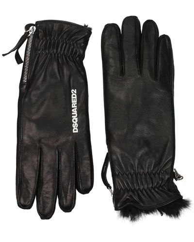 DSquared² Gloves Leather Black