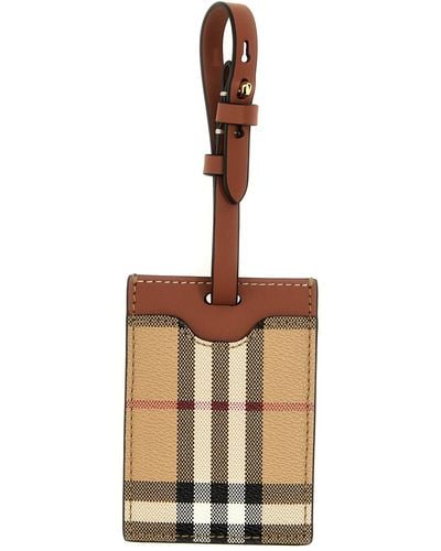 Burberry Check Suitcase Tag Bag Accessories - Natural