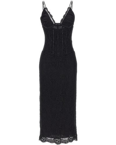 Dolce & Gabbana Lace Longuette Dress Dresses - Black