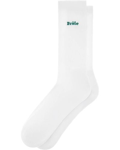 Drole de Monsieur Logoed Socks - White