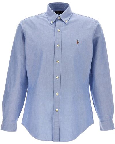 Polo Ralph Lauren Logo Embroidery Shirt Camicie Celeste - Blu