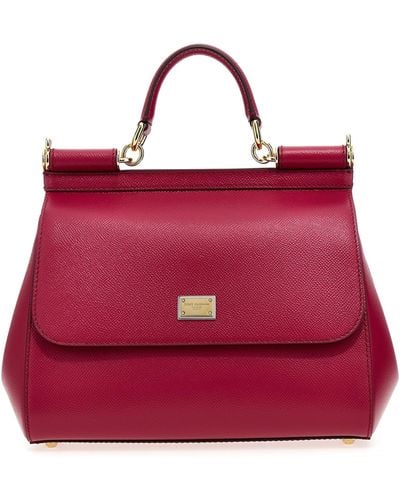Dolce & Gabbana Sicily Handbag Borse A Mano Fucsia - Rosso