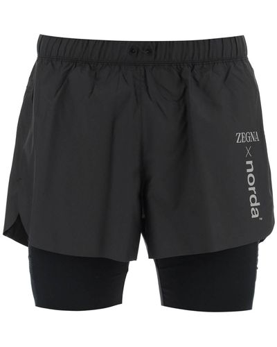 Zegna Running Techno Shorts - Gray