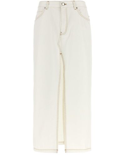 Pinko Maxi Slit Skirt - White