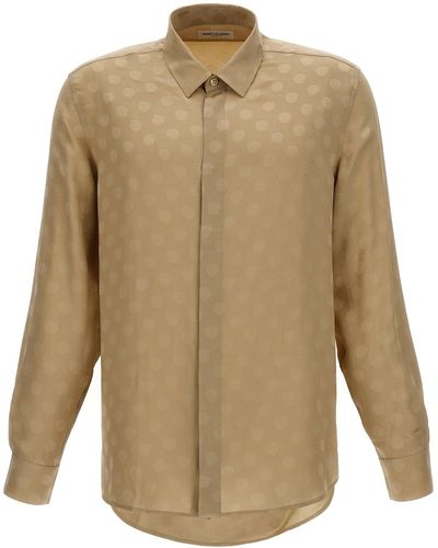 Saint Laurent Polka Dot Shirt Shirt, Blouse - Natural